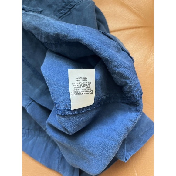 NWT Anthropologie Amadi Nantes Blue Tencel Belted Mini Skirt Sz Medium - Picture 8 of 10